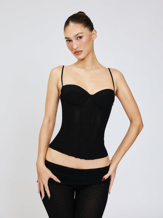 Cherie 90's Corset Mesh - Black