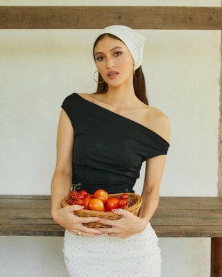 Cherie Alessia One Shoulder Top - Black