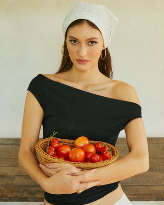 Cherie Alessia One Shoulder Top - Black