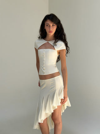 Cherie Amira Midi Skirt - Ivory