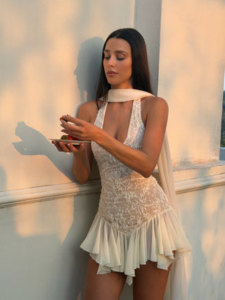 Cherie Anais Mini Dress - Ivory