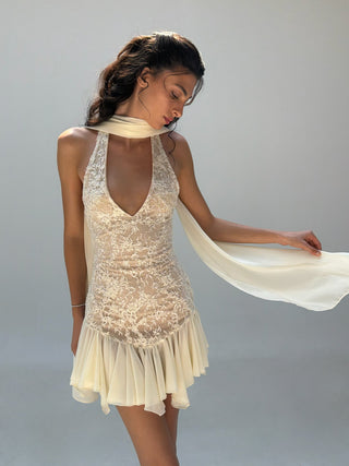 Cherie Anais Mini Dress - Ivory