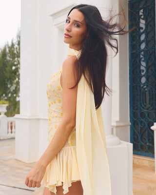 Cherie Anais Mini Dress - Yellow