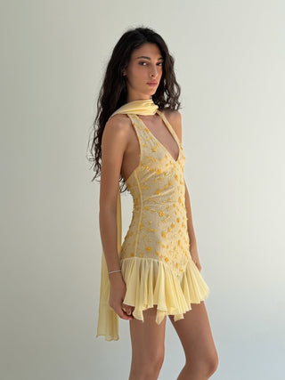 Cherie Anais Mini Dress - Yellow