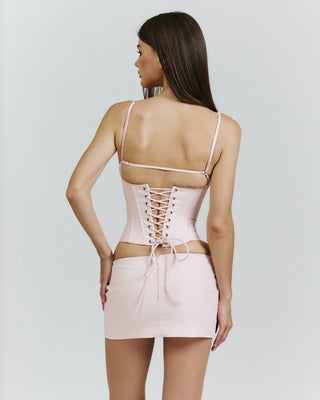 Cherie Belle Mini Skirt - Pink Cotton