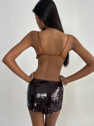 Sample Belle Mini Skirt Brown