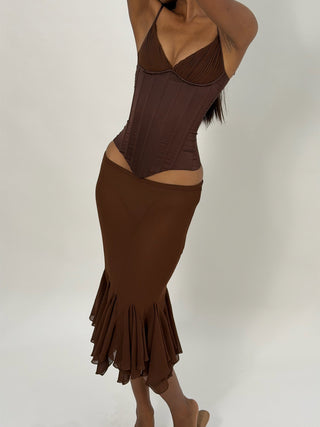 Sample Ellie Midi Skirt Brown