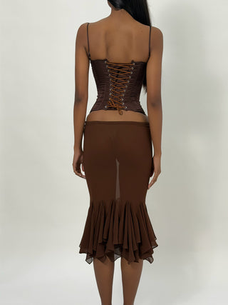 Sample Ellie Midi Skirt Brown