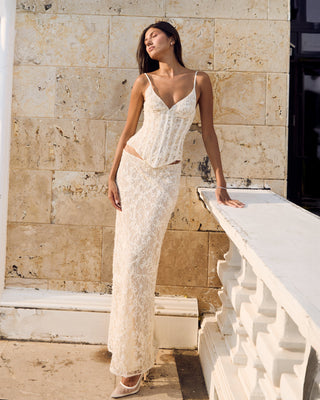 Cherie Carolyn Corset Sequined Lace Detali