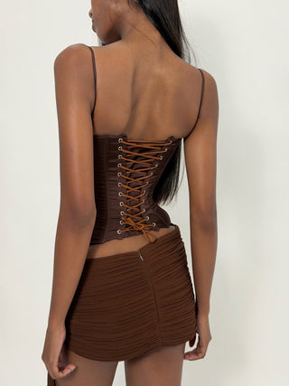 Sample Draped Mini Skirt Brown