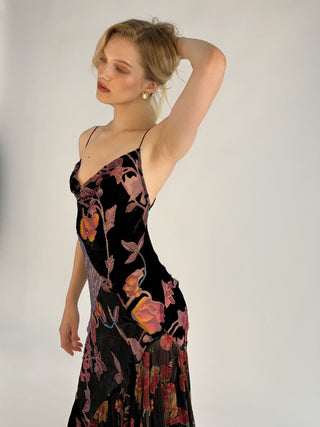 Black Floral Midi Dress - SOLDOUT