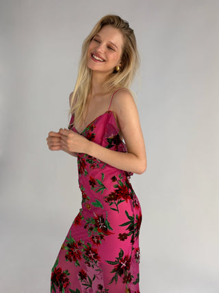 Pink Floral Maxi Dress