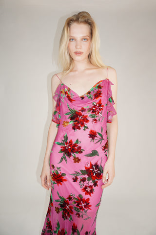 Pink Floral Maxi Dress
