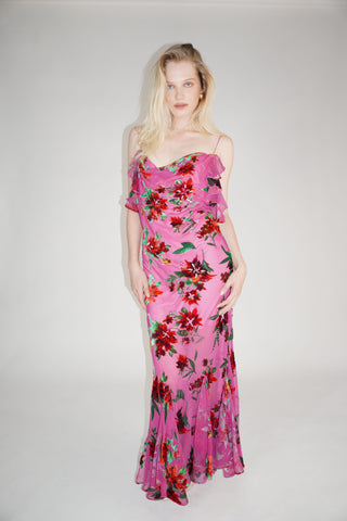 Pink Floral Maxi Dress