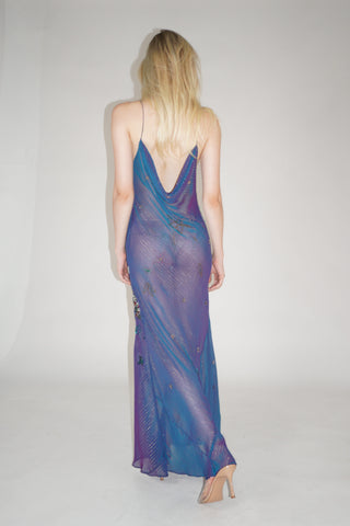 Sheer Purple Maxi Dress