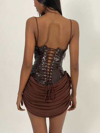 Sample Gloria Mini Dress Brown