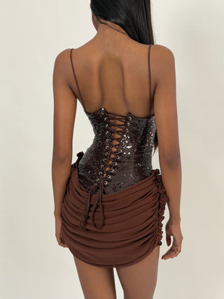 Sample Gloria Mini Dress Brown