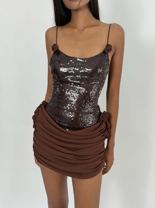 Sample Gloria Mini Dress Brown