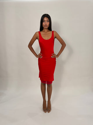 Sample Midi Dress Red