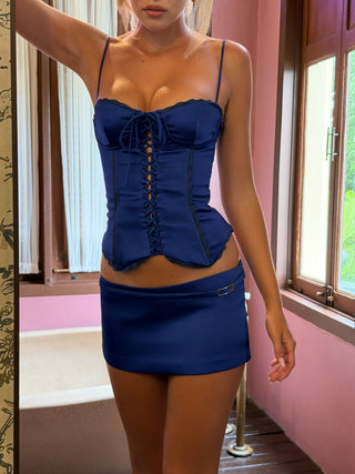 Cherie Estelle Corset Top - Electric Blue