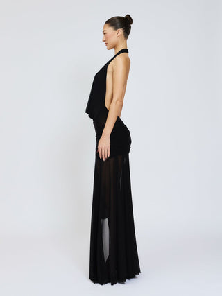Cherie Evelyn Maxi Dress Mesh - Black