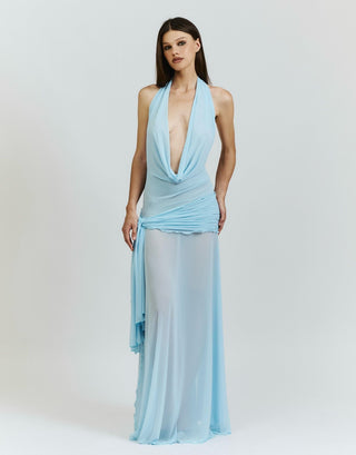 Cherie Evelyn maxi dress mesh - Blue