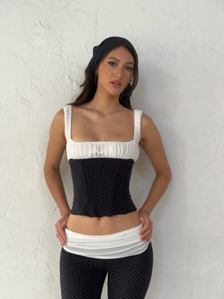 Cherie Gia Corset Top - Polka Dot