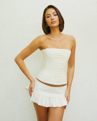 Cherie Iris Mini Skirt - Ivory