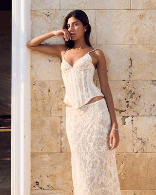Cherie Leona Maxi Skirt Sequined Lace