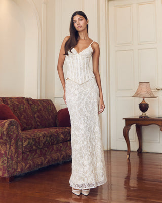 Cherie Leona Maxi Skirt Sequined Lace