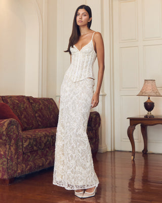 Cherie Leona Maxi Skirt Sequined Lace