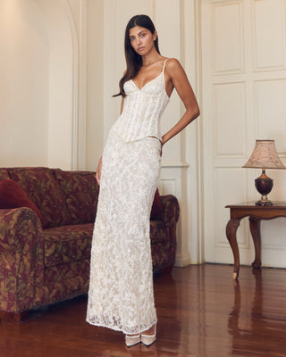 Cherie Leona Maxi Skirt Sequined Lace
