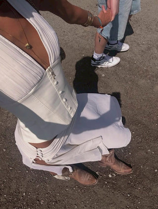 Lisa Button Up Top Ivory