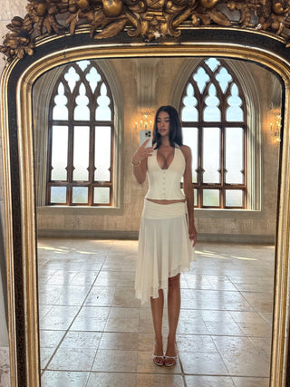 Lisa Button Up Top Ivory