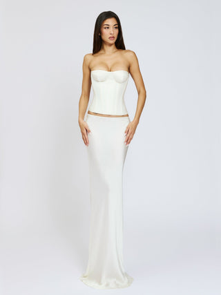 Cherie Savannah Skirt Dubai Silk - White