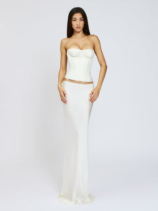 Cherie Savannah Skirt Dubai Silk - White
