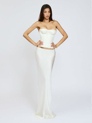 Cherie Savannah Skirt Dubai Silk - White