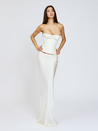 Cherie Savannah Skirt Dubai Silk - White