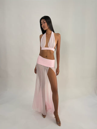 Sample Draped Halter Bra Pink