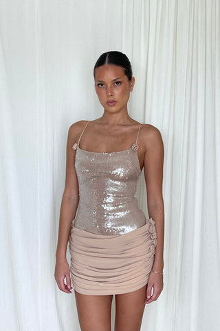 Sample Gloria Mini Dress Nude