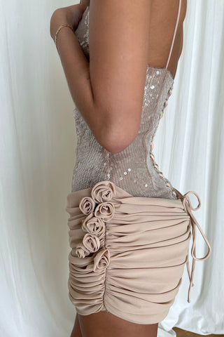 Sample Gloria Mini Dress Nude