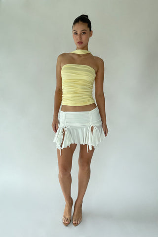 Sample Kerra Ruffle Mini Skirt White