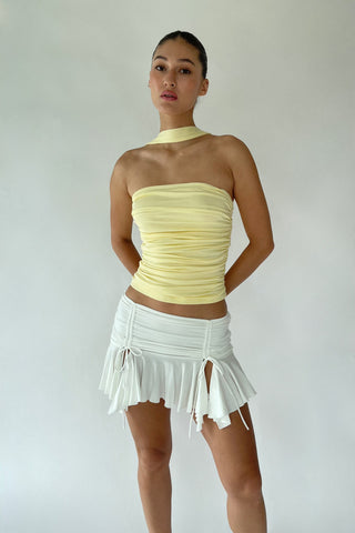 Sample Kerra Ruffle Mini Skirt White