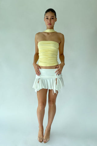 Sample Kerra Ruffle Mini Skirt White