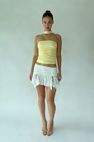 Sample Kerra Ruffle Mini Skirt White