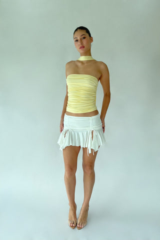Sample Kerra Ruffle Mini Skirt White