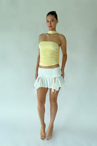 Sample Kerra Ruffle Mini Skirt White