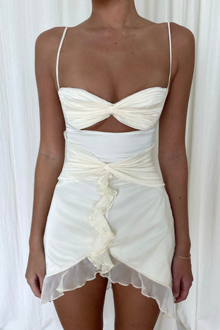 Sample Ruffle Mini Dress Ivory