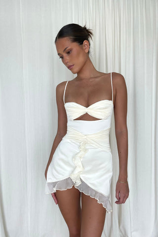 Sample Ruffle Mini Dress Ivory