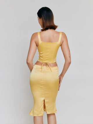 Sample Naomi Corset Satin Yellow